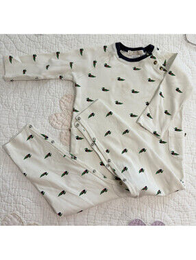 the Beaufort Bonnet Company 3T Mallard Duck Pima Cotton Long Romper TBBC